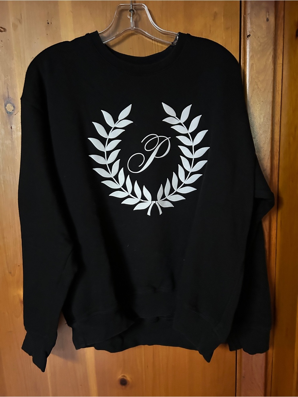 Victoria’s Secret PINK Black sweatshirt with a raised embossed design